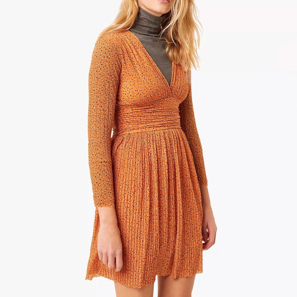 NWT French Connection Long Sleeve Printed Dress Size 4 - Picture 2 of 8